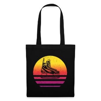 Hockey sur glace Patin à glace Style Rétro Vintage - Sac en tissu - noir - Devant