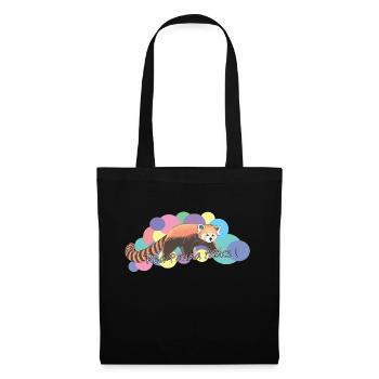 Panda roux - Sac en tissu - noir - Devant