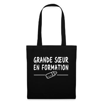 grande sœur en formation / future grande sœur - Sac en tissu - noir - Devant