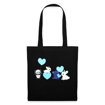 Animaux Panda Lapin Ours Amour bleu Militants des droits des animaux - Sac en tissu - noir - Devant
