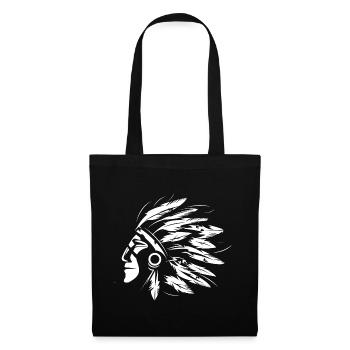 Illustration indienne Symbole Icône graphique en chef - Sac en tissu - noir - Devant