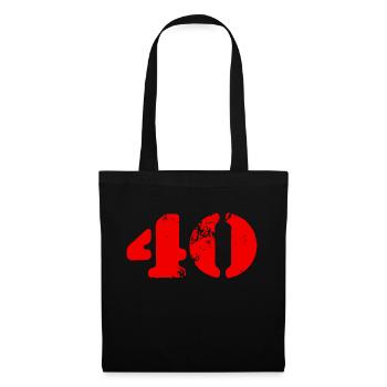 40 Zahl Symbol - Stoffbeutel - Schwarz - Vorne