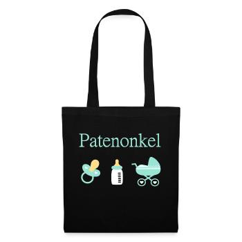 Patenonkel Geburt Junge Taufe - Stoffbeutel - Schwarz - Vorne