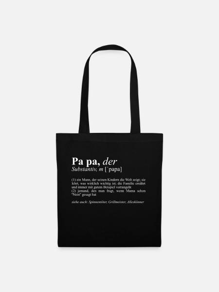 Papa Shirt Definition Alleskönner Lautschrift - Stoffbeutel - Schwarz