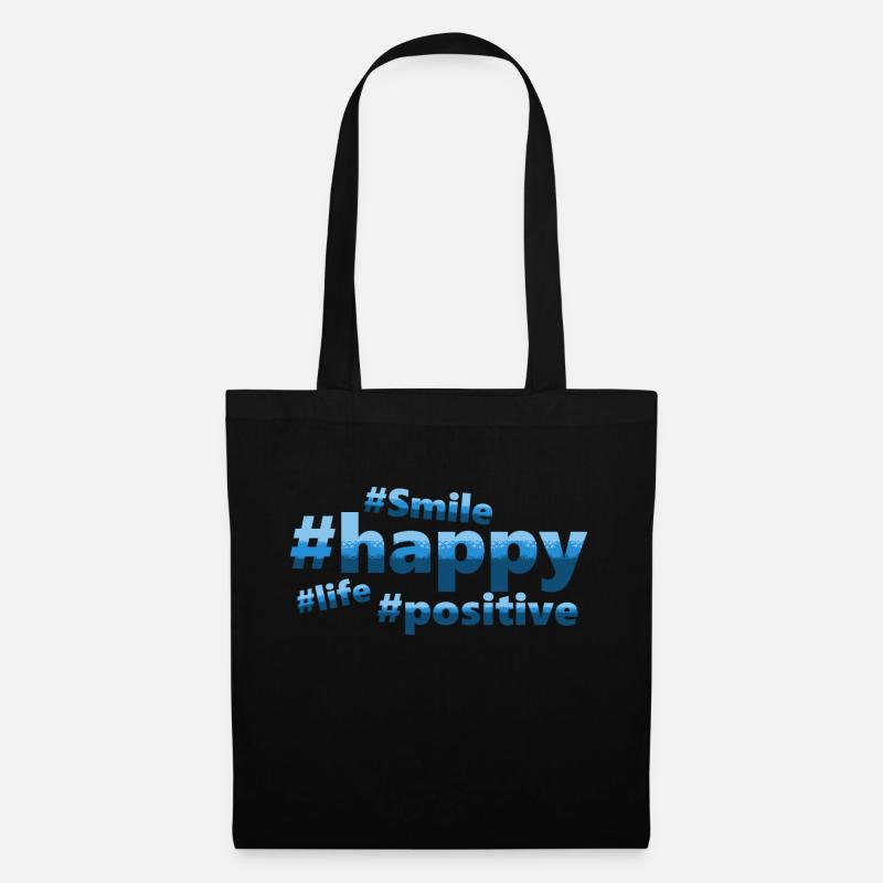 #happy - Stoffbeutel - Schwarz