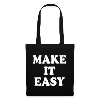 Make it easy - Stoffbeutel - Schwarz - Vorne