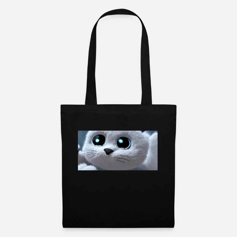 Cat looks at you - Stoffbeutel - Schwarz