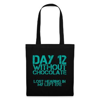 Jour 12 Sans chocolat, perte de l’audition dans mon œil - Sac en tissu - noir - Devant