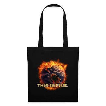 Planet Earth burning. This Is Fine. - Tote Bag - black - Front
