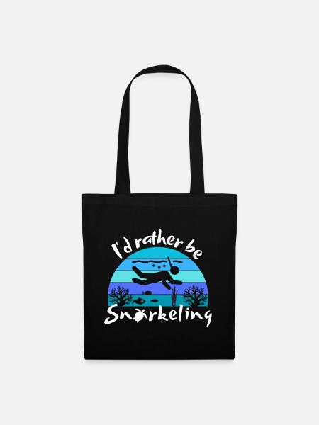 I'd rather be snorkeling - Beach Lover - Stoffbeutel - Schwarz