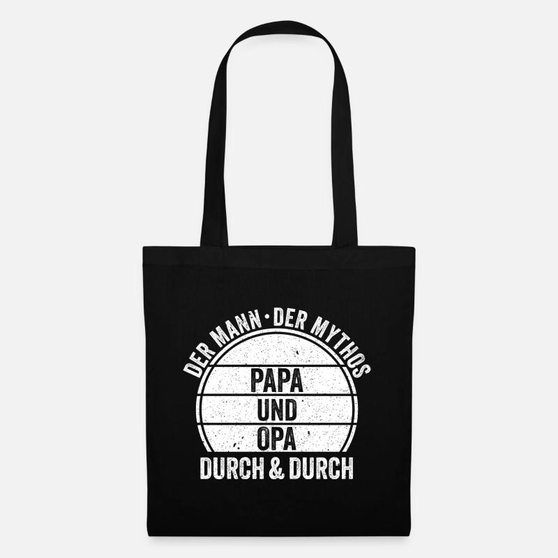 Papa Und Opa Mit Leib Und Seele - Stoffbeutel - Schwarz