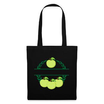 Apples in laurel wreath green apples - Tote Bag - black - Front