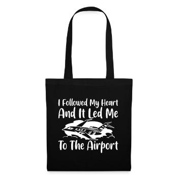 I Followed My Heart And It Led Me To The Airport 4 - Tote Bag - black - Front