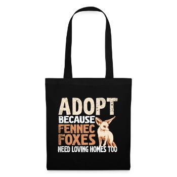 Adoptez Fennec Renards aimant les maisons Fennec - Sac en tissu - noir - Devant