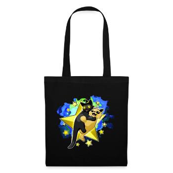 Kitten and puppy, cuddling wizard friends - Tote Bag - black - Front