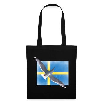 Schweden Sverige Möwe - Stoffbeutel - Schwarz - Vorne