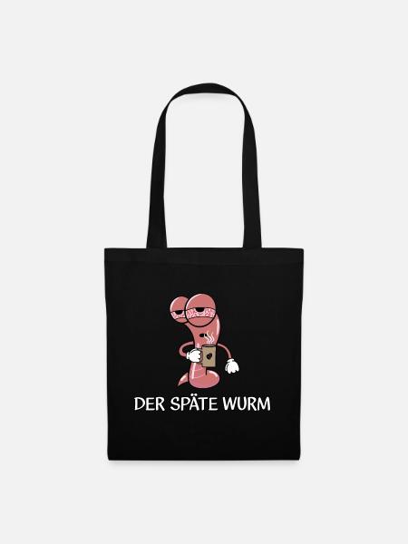 Der späte Wurm - Stoffbeutel - Schwarz
