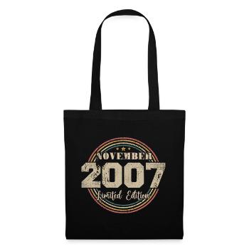 Cadeau D'anniversaire, Vintage Né En Novembre 2007 - Sac en tissu - noir - Devant