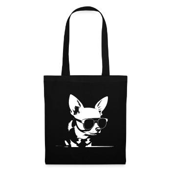 Chihuahua drôle portant des lunettes de soleil Chihuahuas - Sac en tissu - noir - Devant