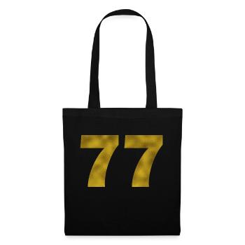 Anniversaire 77 ans - Sac en tissu - noir - Devant