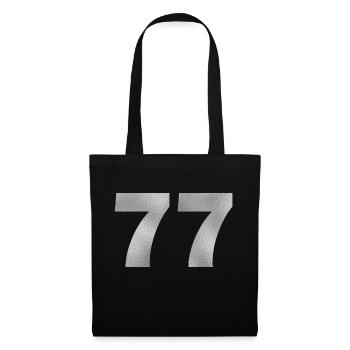 Anniversaire 77 ans - Sac en tissu - noir - Devant