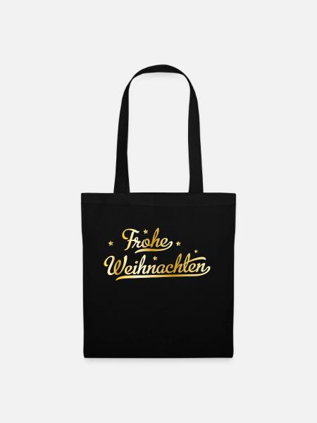 Frohe Weihnachten - Stoffbeutel - Schwarz
