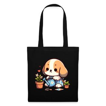 Chien jardinage chiot jardinière Tee graphique - Sac en tissu - noir - Devant