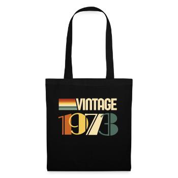 Jahrgang 1973 - 1973 Jubiläumsgeschenk - Stoffbeutel - Schwarz - Vorne