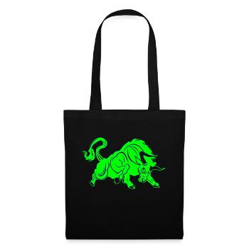 Stier Stierkopf Kopf Logo Steak Beast Gym Horn - Stoffbeutel - Schwarz - Vorne