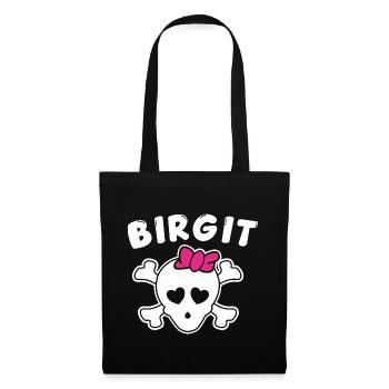 Piratin Birgit Design für Mädchen und Frauen - Stoffbeutel - Schwarz - Vorne