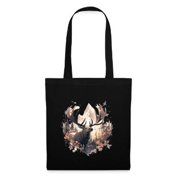 Elk deer nature Scandinavian forest - Tote Bag - black - Front