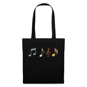 Vintage Retro Musical Note - Tote Bag - black - Front