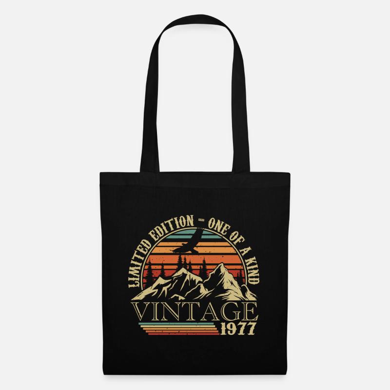 1977 Vintage Retro 1977 Jubiläumsgeschenk - Stoffbeutel - Schwarz