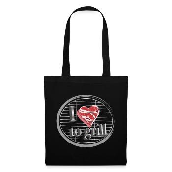 Meat as a heart on the grill - love for grilling - Tote Bag - black - Front