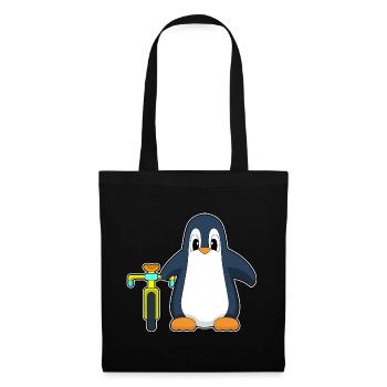 Vélo pingouin - Sac en tissu - noir - Devant