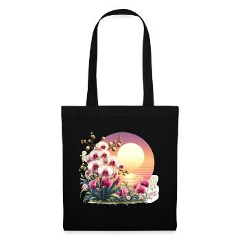 Coucher de soleil sur les orchidées - Sac en tissu - noir - Devant