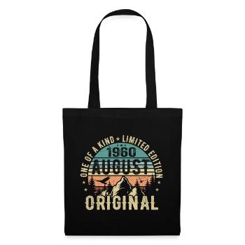 Août 1960 - Né en août 1960 - Anniversaire - Sac en tissu - noir - Devant