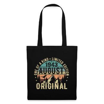 Août 1943 - Né en Août 1943 - Anniversaire - Sac en tissu - noir - Devant