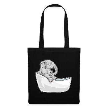 Elephant Bathing Bathtub - Tote Bag - black - Front