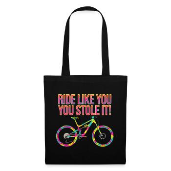 Lebendiges Mountainbike-Motivations-T-Shirt - Stoffbeutel - Schwarz - Vorne