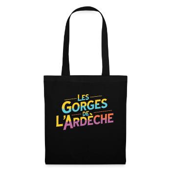 Les Gorges de l'Ardèche - Sac en tissu - noir - Devant