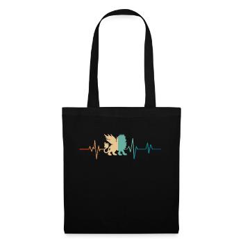 Battement de coeur rétro lion hybride - Sac en tissu - noir - Devant