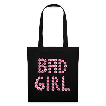 Floral Inscriptions - BAD GIRL - Tote Bag - black - Front