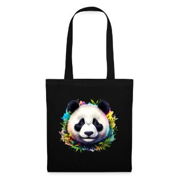 Panda - Stoffbeutel - Schwarz - Vorne