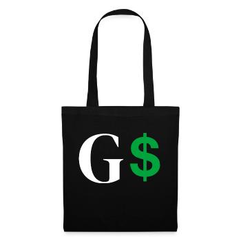 Lettre g dollar - Sac en tissu - noir - Devant