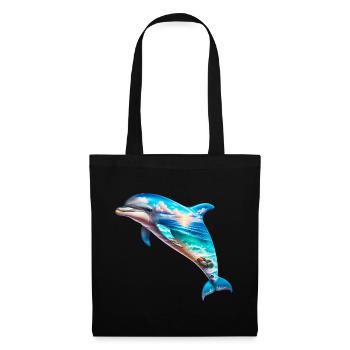 Delfin - Stoffbeutel - Schwarz - Vorne