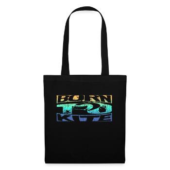 Né pour kite - Sac en tissu - noir - Devant