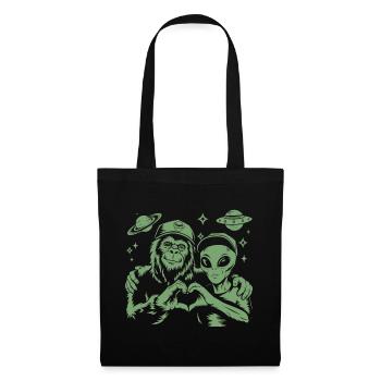 Alien & Bigfoot – Cosmic Friendship - Tote Bag - black - Front