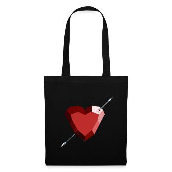 Wounded Ruby Heart – Liebe, Schönheit und Trennung - Stoffbeutel - Schwarz - Vorne