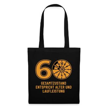 HU Oktober 2025 - 60 Jahre - Geburtstag Geschenk - Stoffbeutel - Schwarz - Vorne